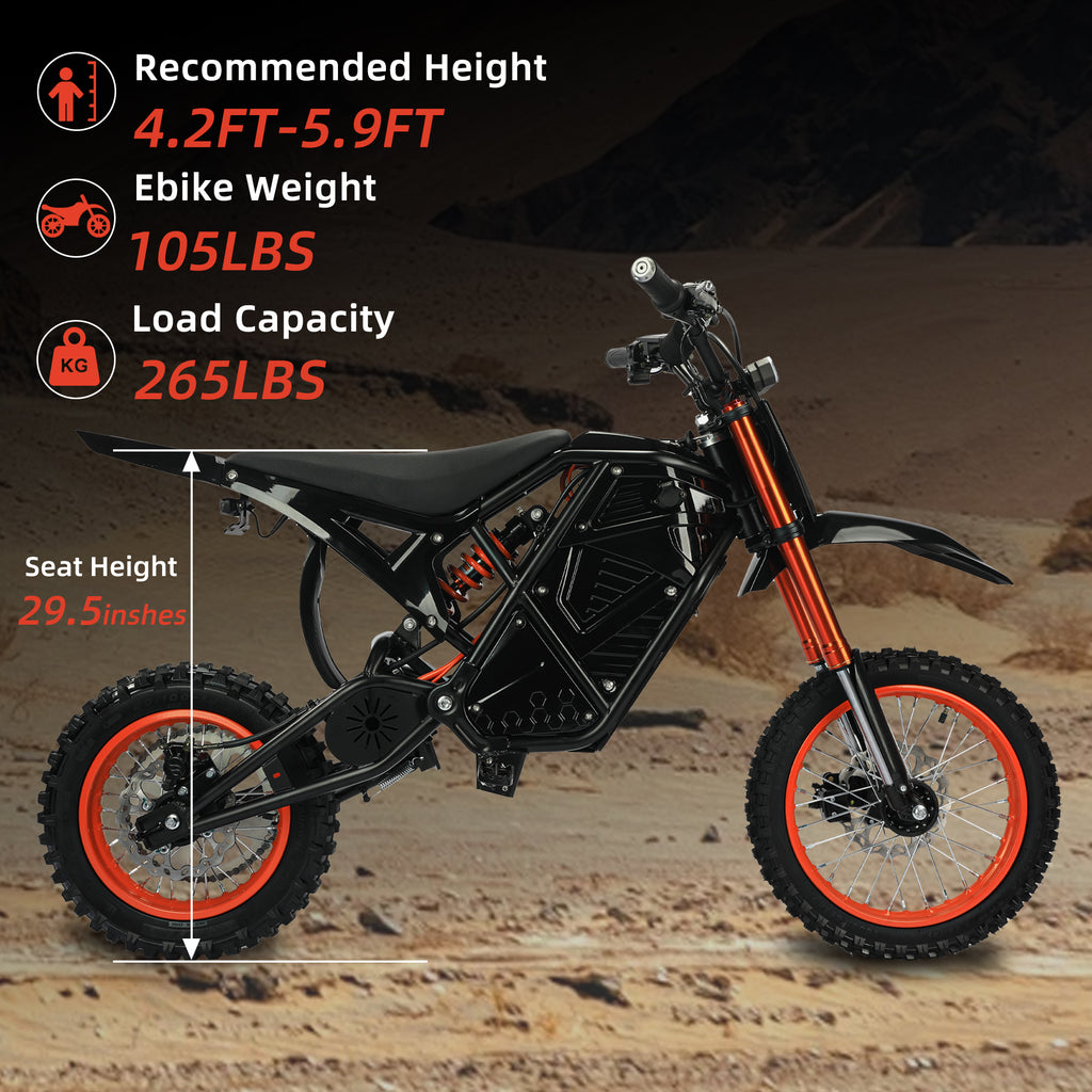 MDD-03B 3000W Electric Dirt Bike, Orange