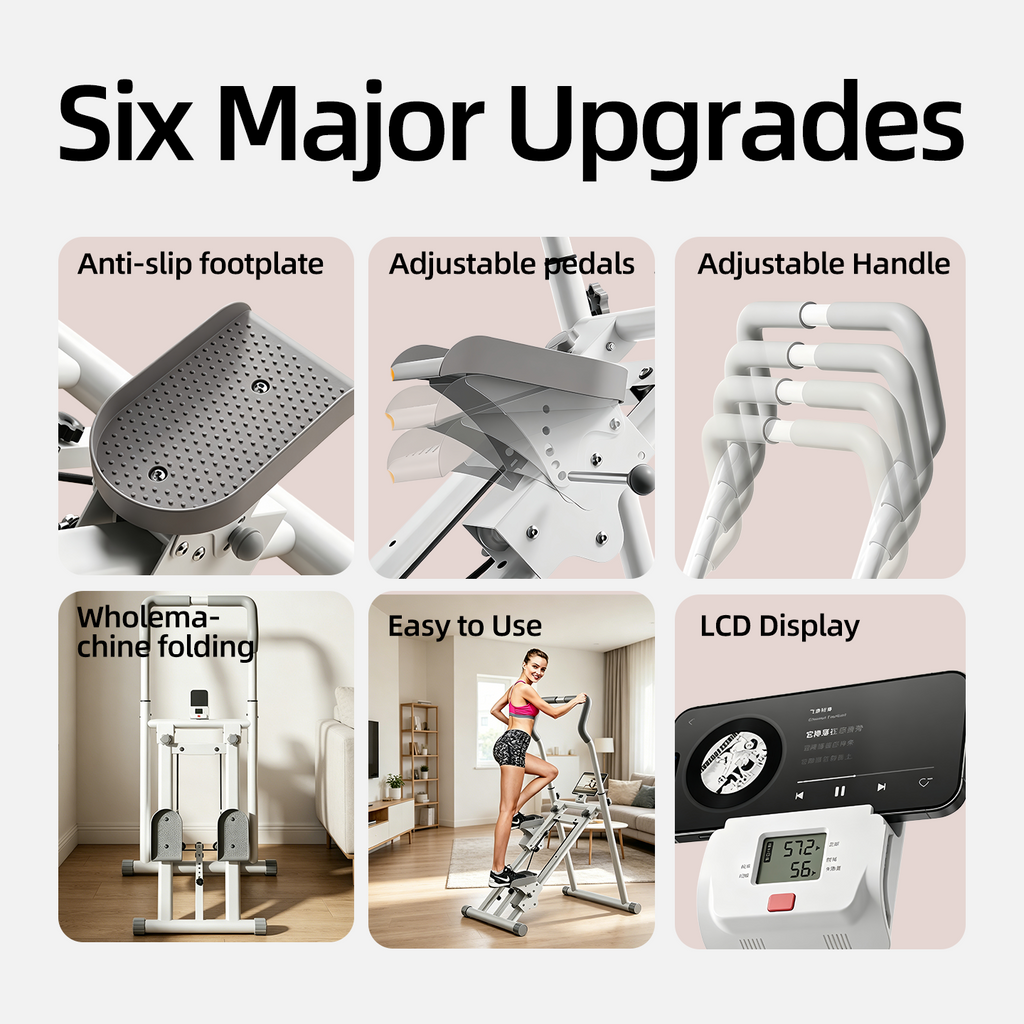 Home stair climber machine, mountain-climbing stepper machine, silent hydraulic stepper, indoor fat-burning incline fitness equipment, leg-slimming and butt-lifting aerobic exercise equipment