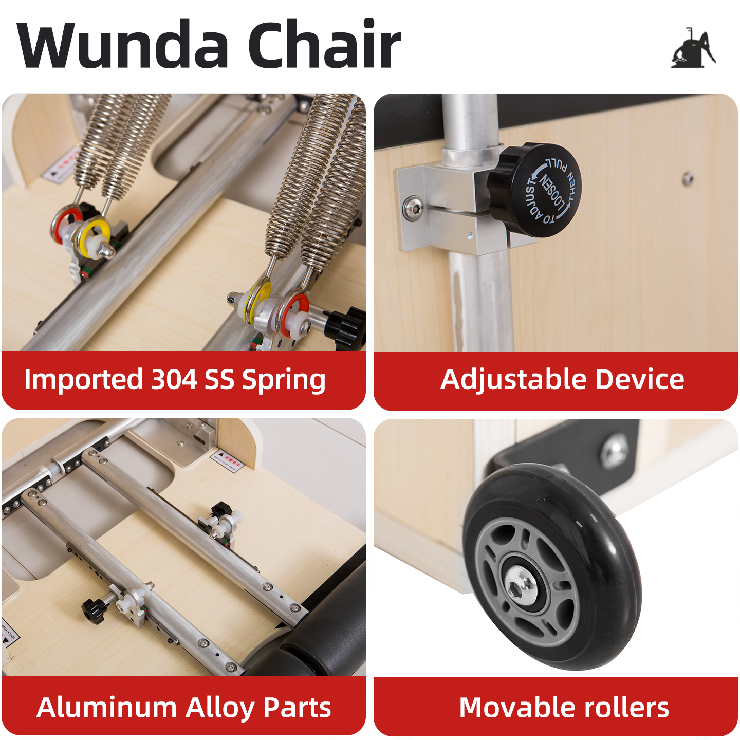 Imported maple wood stable step chair DY-04 Pilates large equipment, yoga studio private training posture correction step chair.