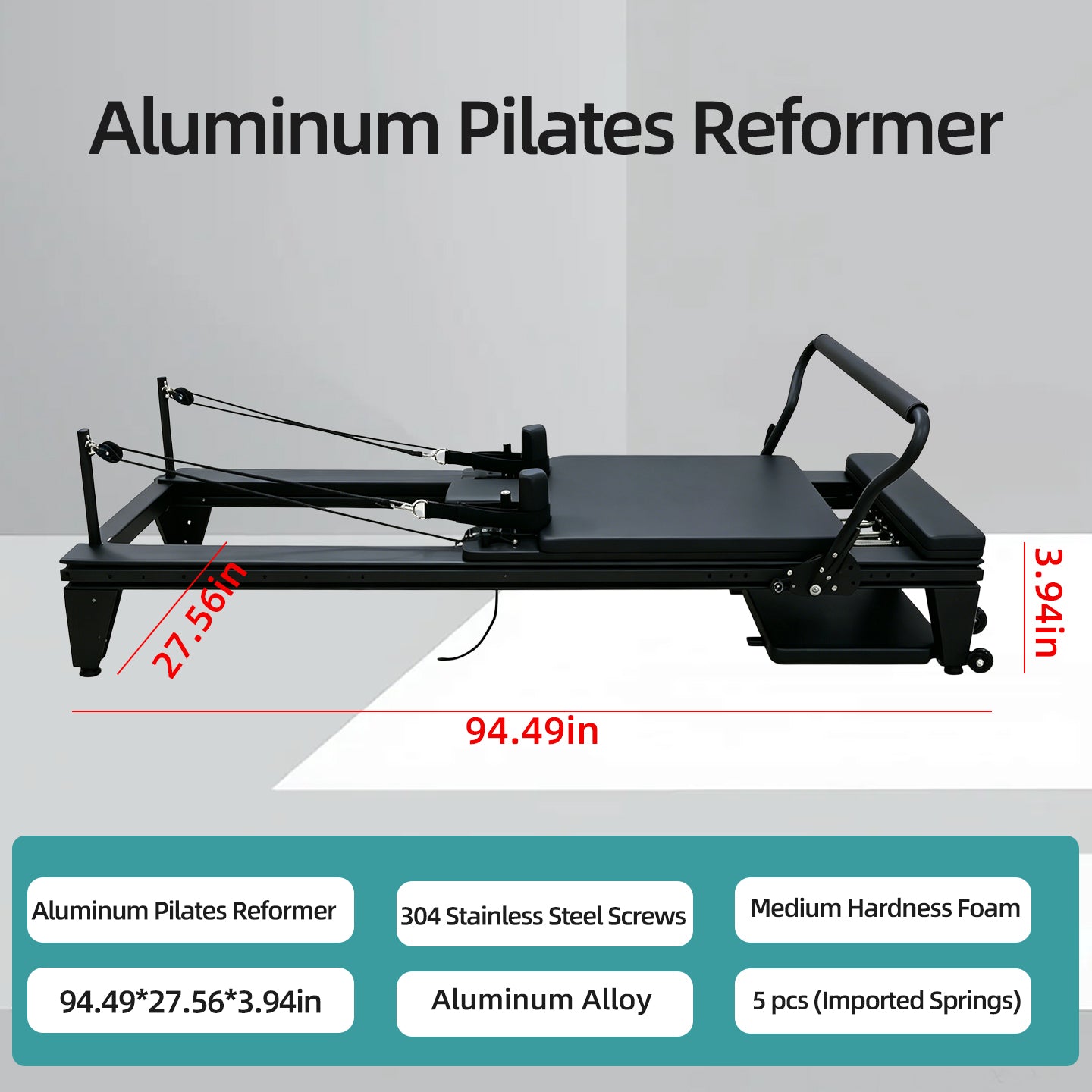 Aluminum Alloy Pilates Reformer Professional Large Equipment Commercial Sliding Track Postpartum Body Shaping Training Bed for Yoga Studios