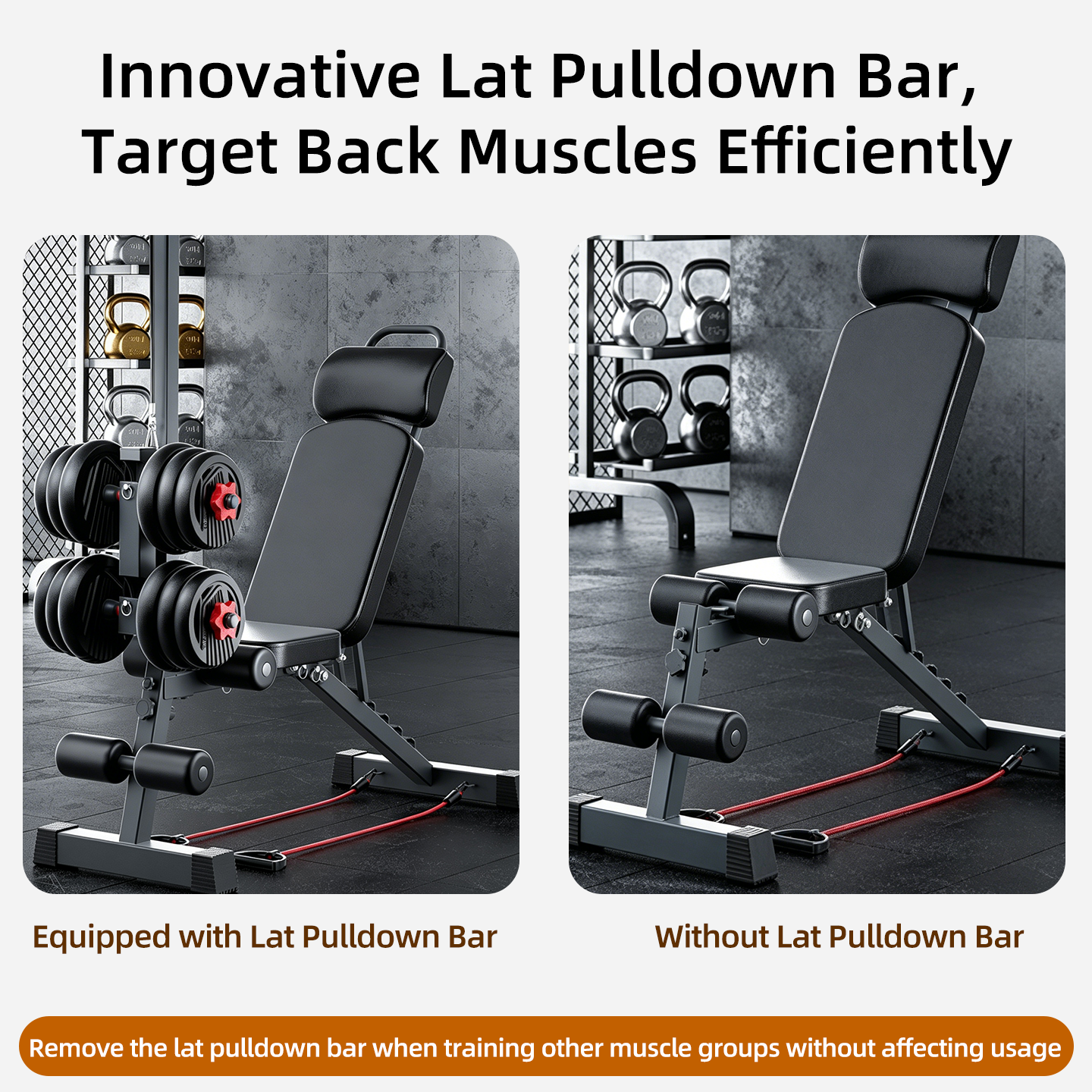 Multifunctional Home Fitness BenchAdjustable Weight Bench with Sit-up Assist, Suitable for Chest Flys and Barbell Bench Presses