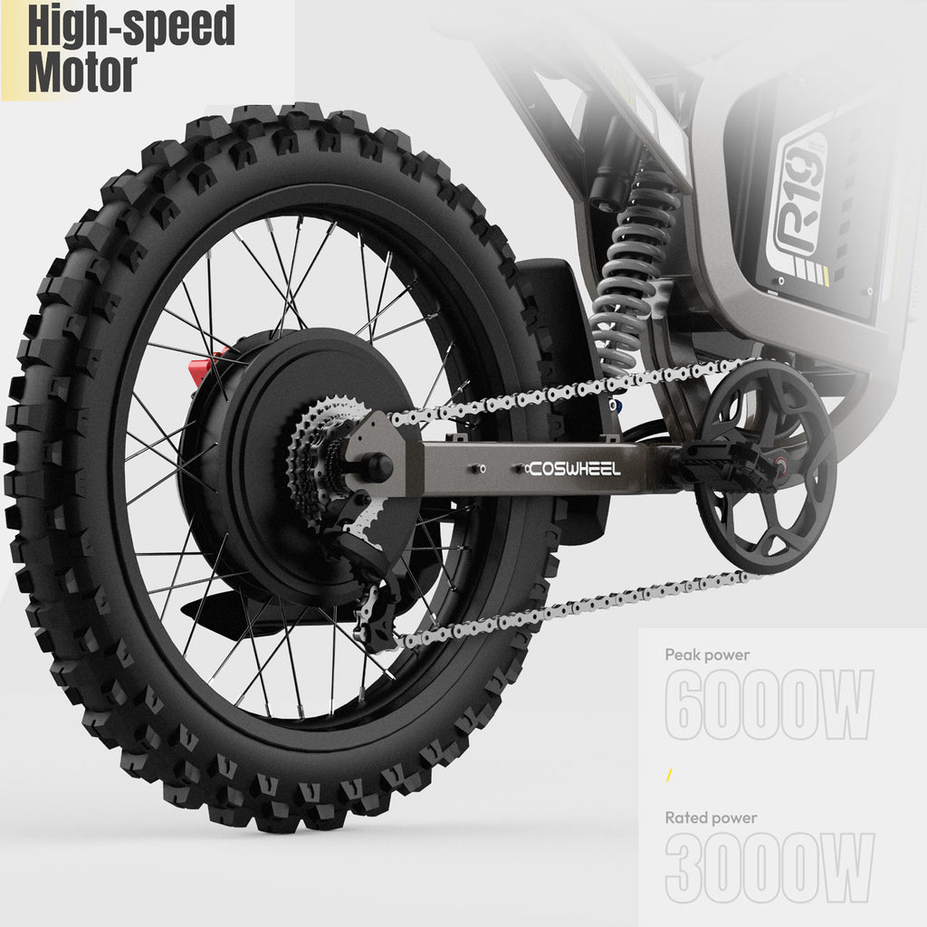 MDD-19C 6000W Electric Dirt Bike, Black
