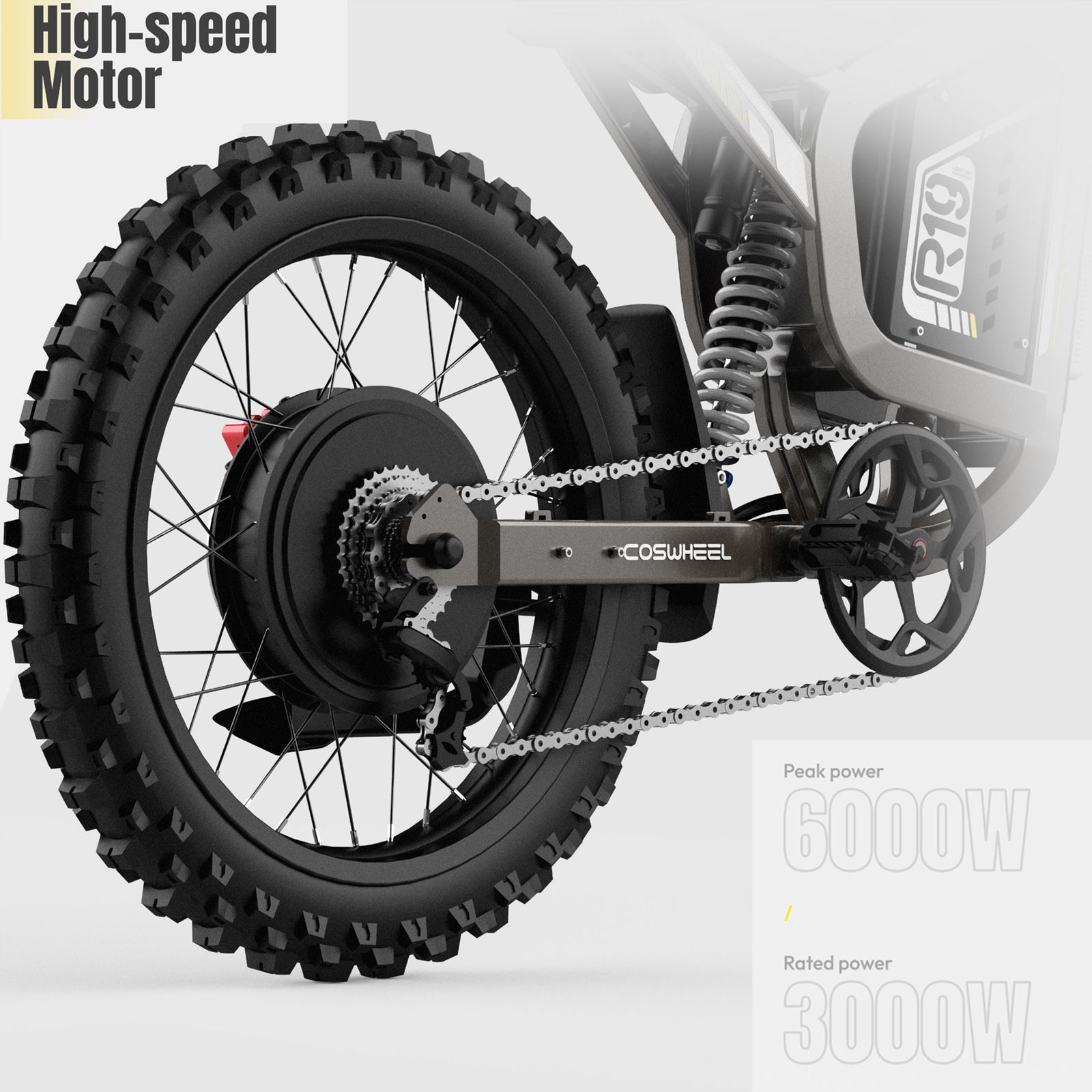 MDD-19C 6000W Electric Dirt Bike, Black