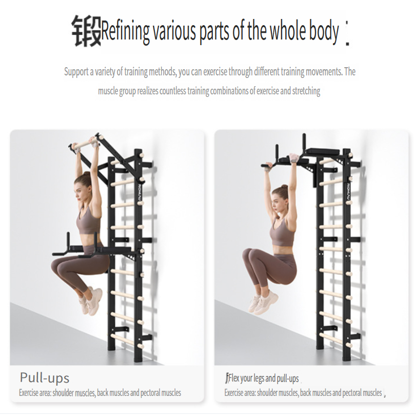 Indoor Wall Bars for Rehabilitation and Fitness: Home Equipment for Leg Stretching, Climbing, Pull-ups, and Dance Studio Stretching