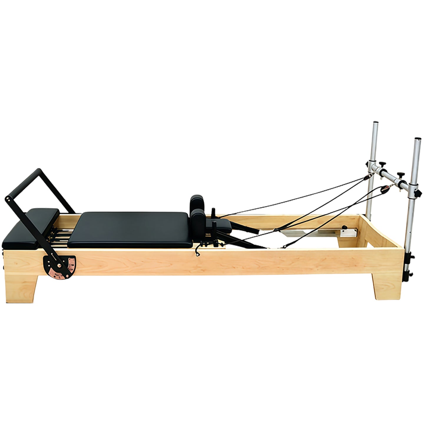 Silent sliding-rail Pilates reformer core bed for home use, beginner-friendly fitness equipment for waist slimming and butt lifting core training.