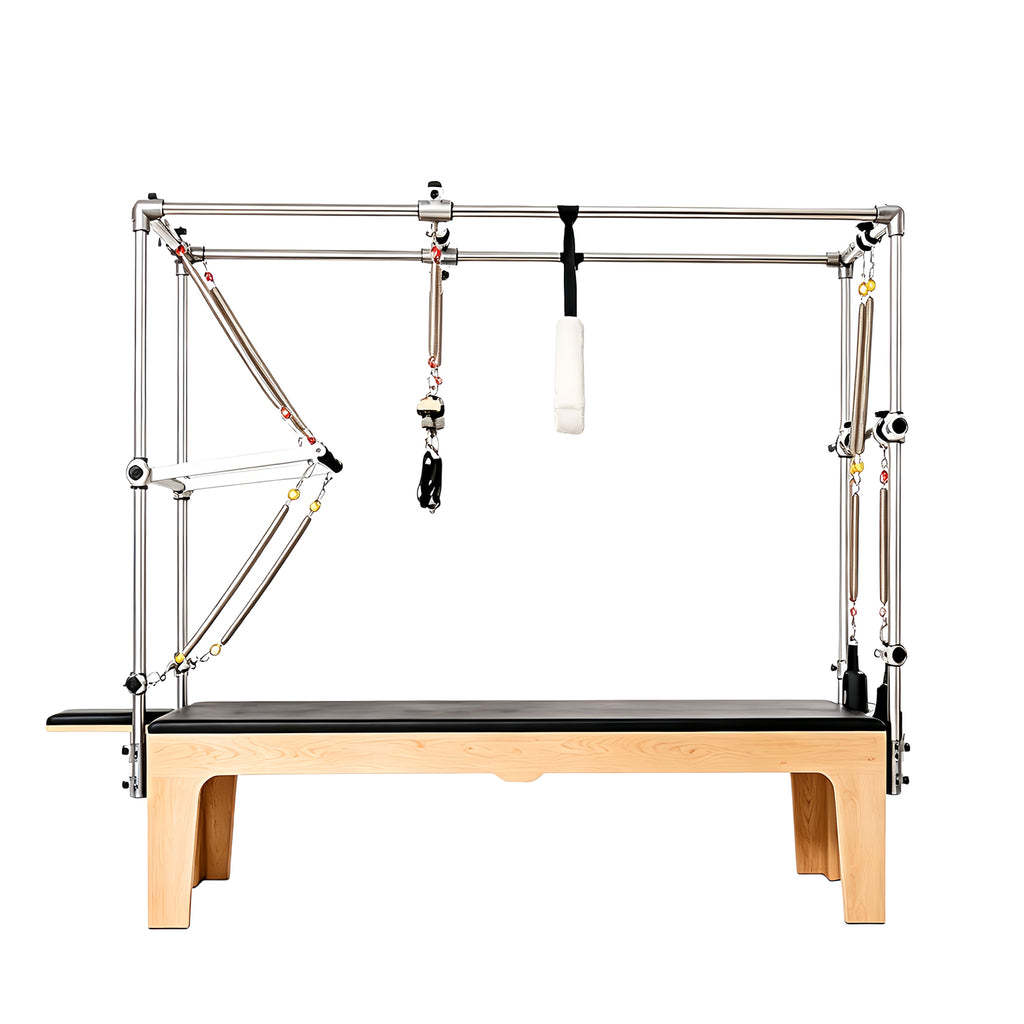 Pilates Cadillac Bed Solid Wood Elevated Swing Bed Commercial Multi-Functional Pilates Apparatus Postpartum Rehabilitation Training Bed