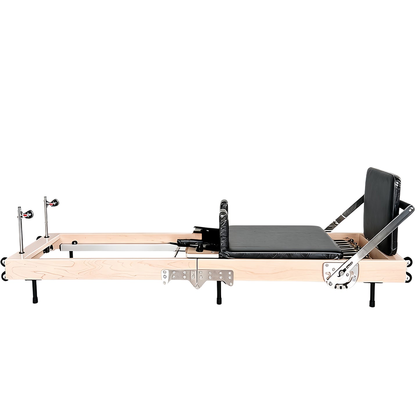 Foldable Maple Wood Pilates Reformer (Core Bed), Home-Use Iron-Leg Model, Large Yoga Training Equipment with Folding Design