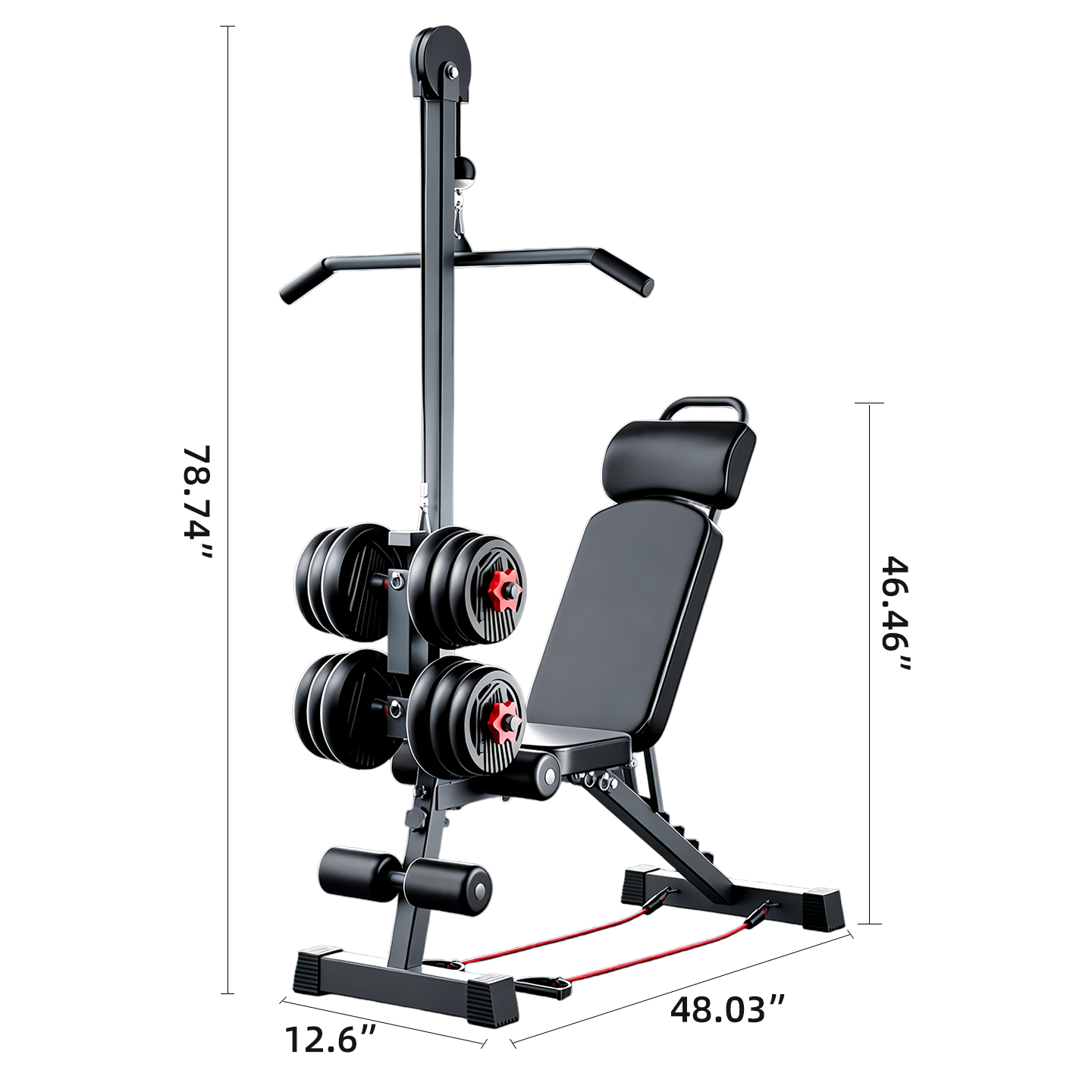 Multifunctional Home Fitness BenchAdjustable Weight Bench with Sit-up Assist, Suitable for Chest Flys and Barbell Bench Presses