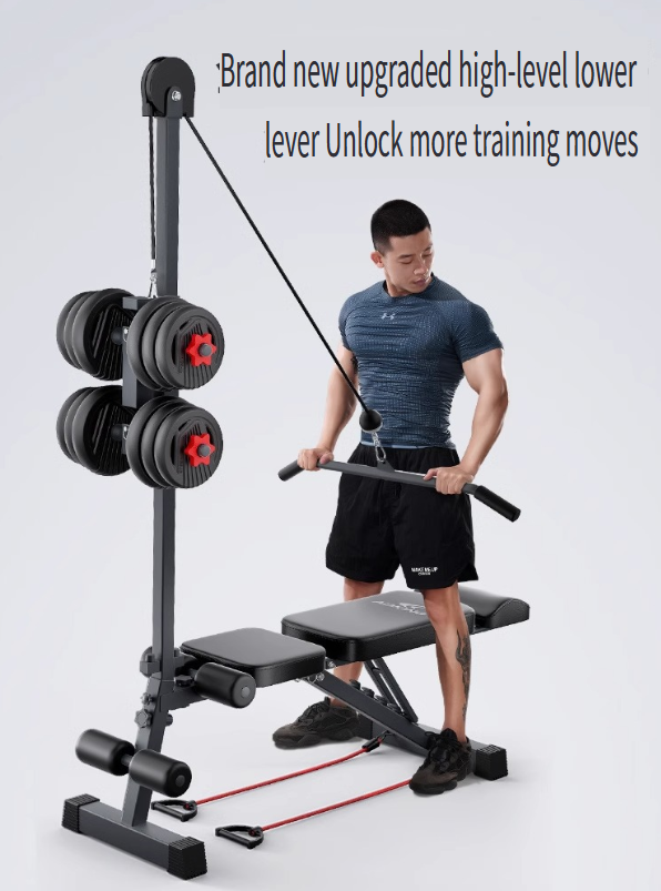 Multifunctional Home Fitness Bench: Adjustable Weight Bench with Sit-up Assist, Suitable for Chest Flys and Barbell Bench Presses
