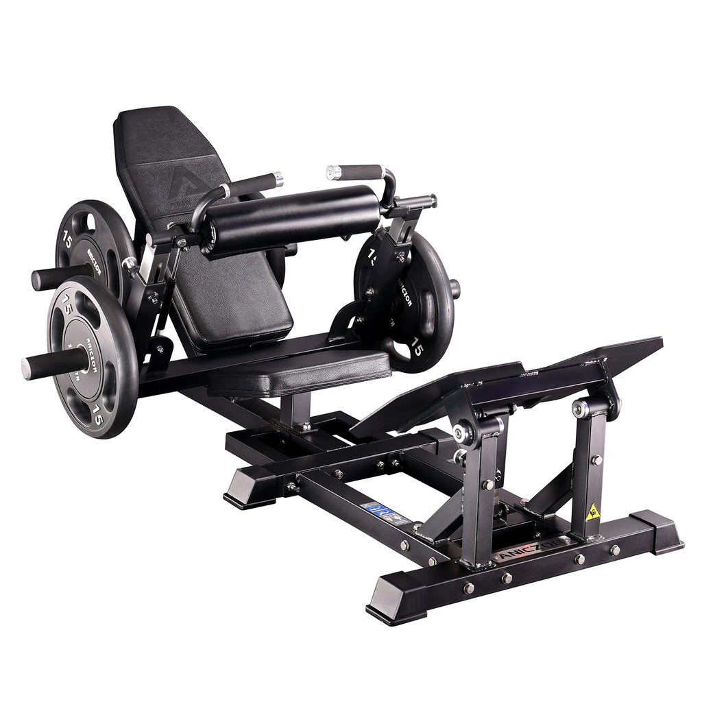 Commercial-grade gym glute bridge machine; professional glute thrust trainer for personal training and home use.