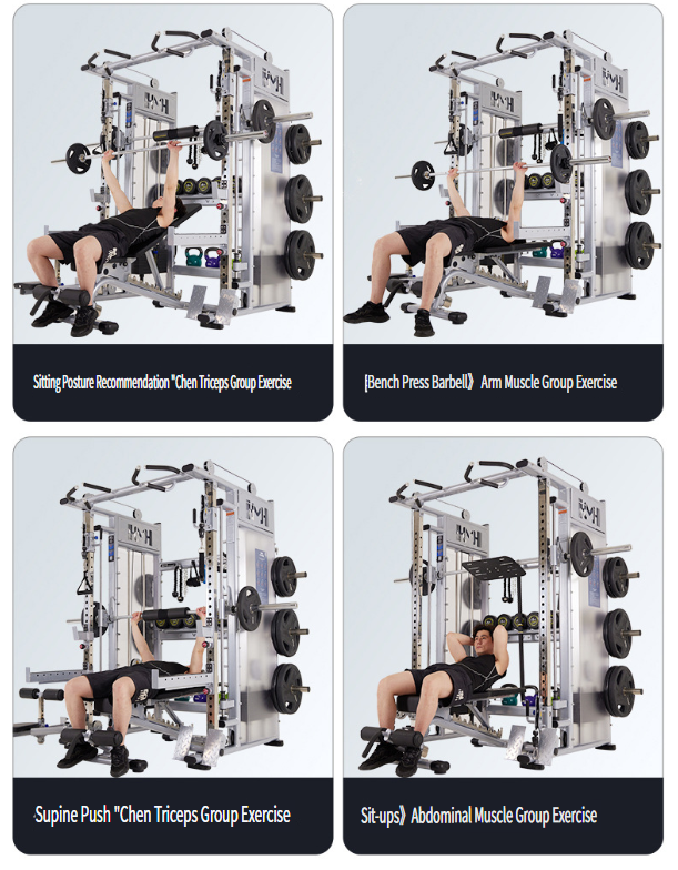 Multifunctional Smith Machine with Cable Crossover, Bench Press, and Squat Rack – Indoor All-in-One Fitness Equipment