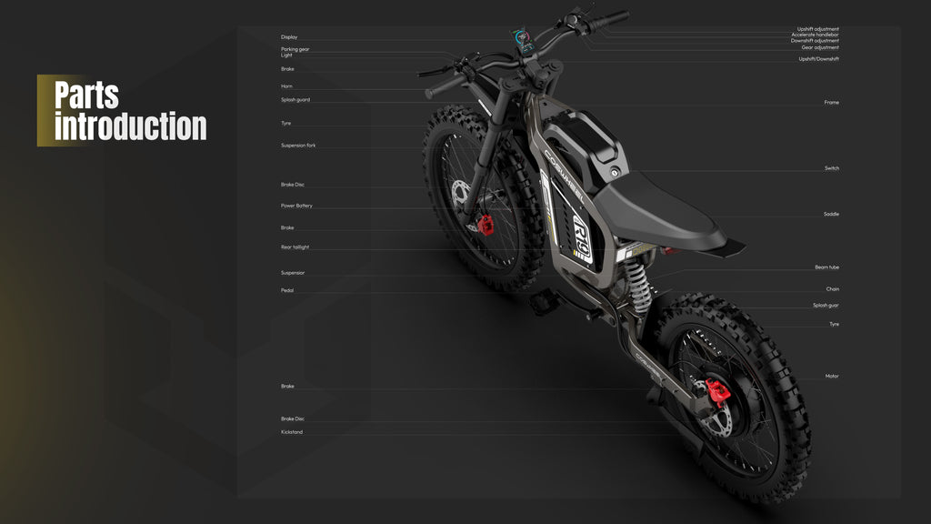 MDD-19C 6000W Electric Dirt Bike, Black