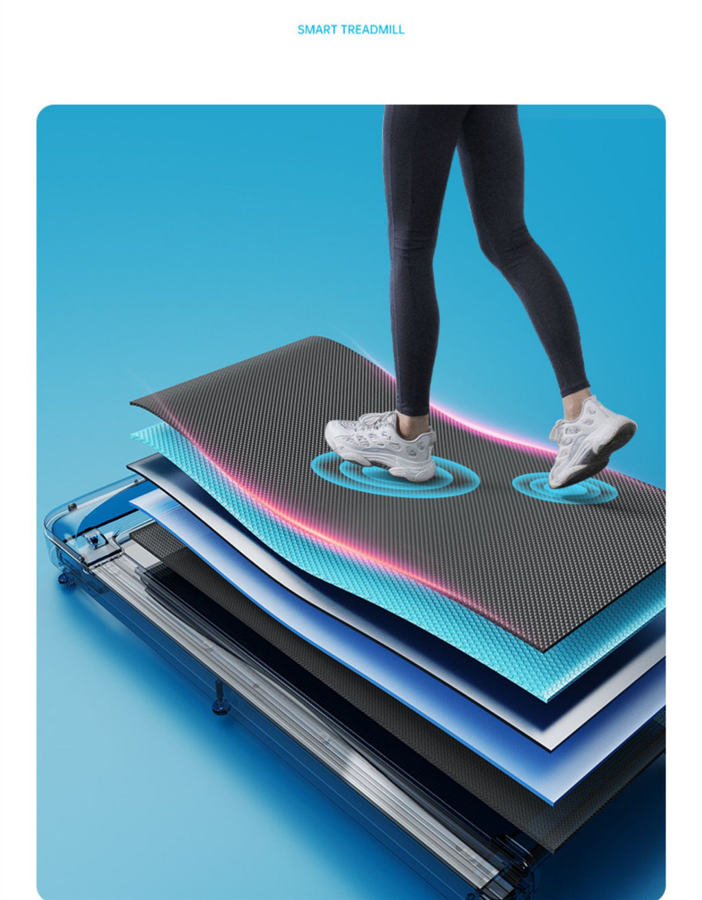 Ultra-quiet foldable home treadmill for small apartments, indoor multifunctional smart fitness equipment.