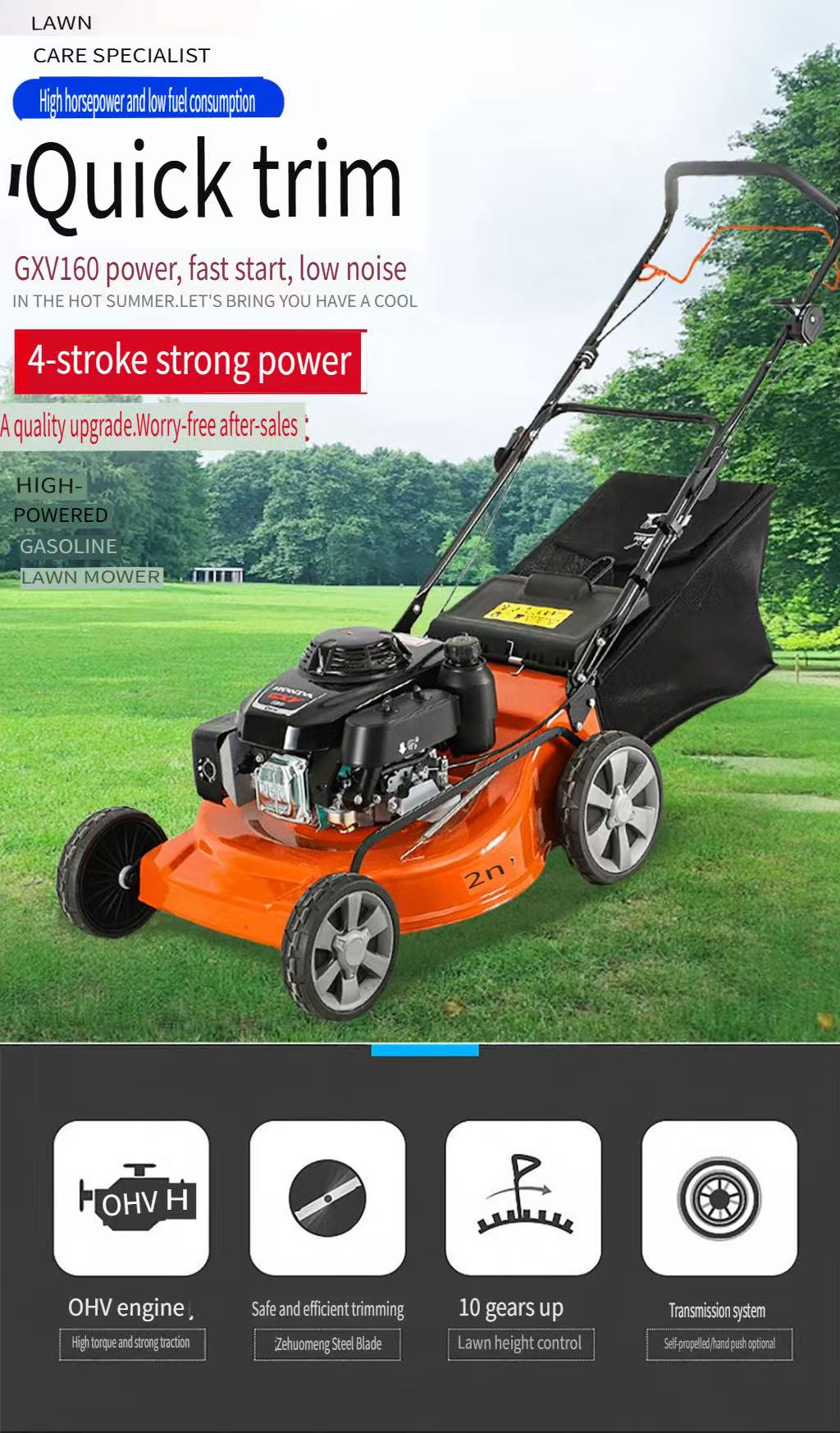 Manual Push Weeding Machine, No Electricity, No Oil, Household Garden Lawn Grass Cutter and Soil Loosening Weeding Tool